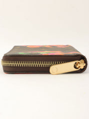 2009 Canvas Monogram Rose Zippy Wallet in Brown/Pink