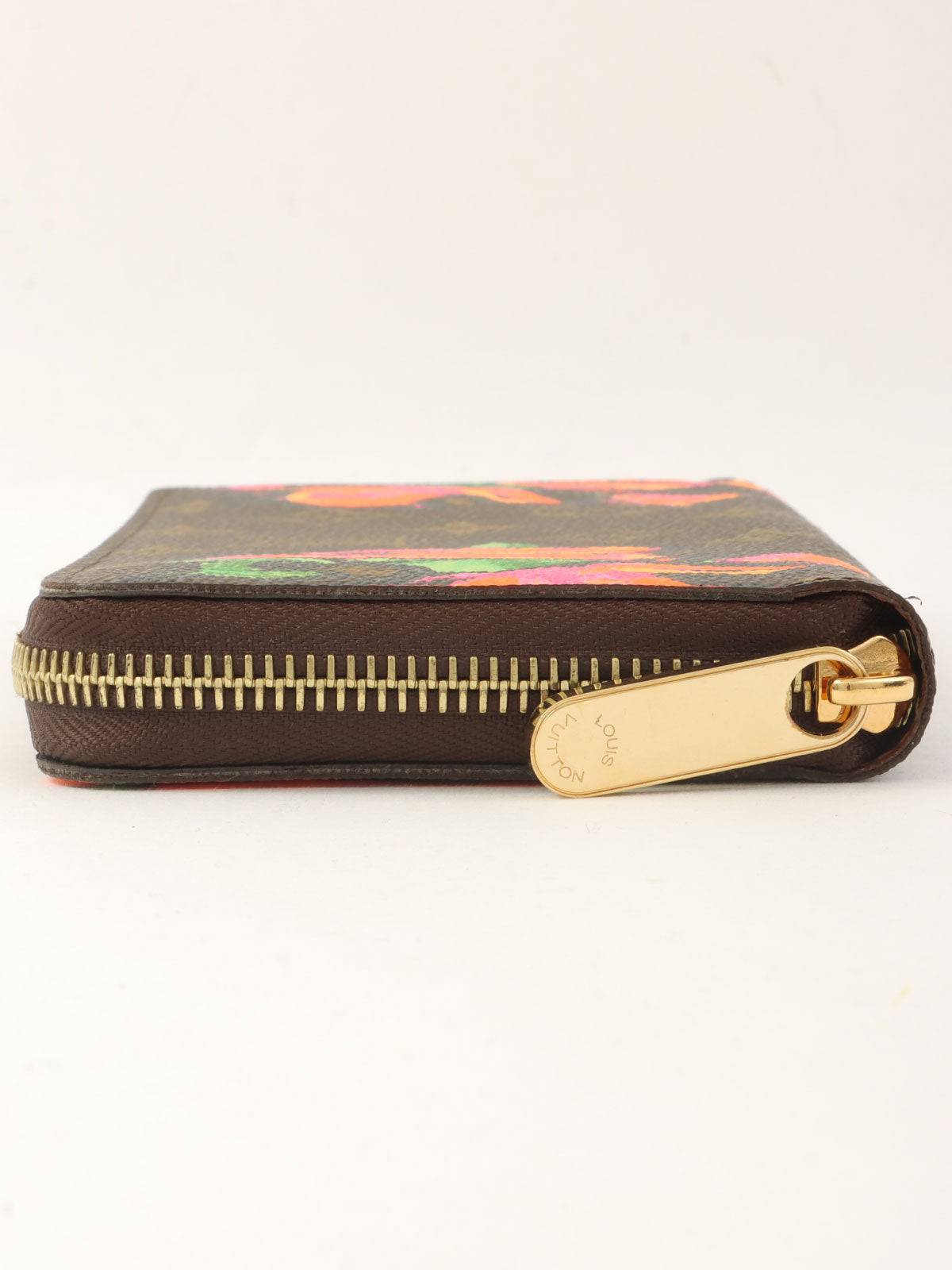 2009 Canvas Monogram Rose Zippy Wallet in Brown/Pink