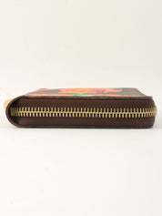 2009 Canvas Monogram Rose Zippy Wallet in Brown/Pink