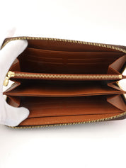 2009 Canvas Monogram Rose Zippy Wallet in Brown/Pink