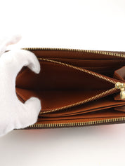 2009 Canvas Monogram Rose Zippy Wallet in Brown/Pink