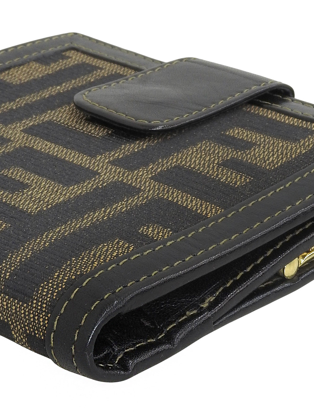 FF Zucca Pattern Clasp Wallet Brown