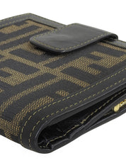 FF Zucca Pattern Clasp Wallet Brown