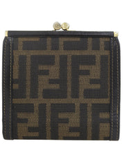 FFズッカパターンがま口ウォレット ブラウン