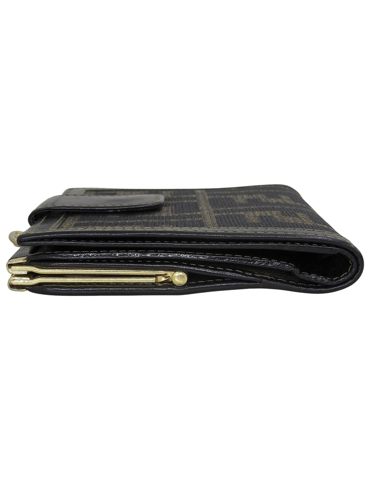 FF Zucca Pattern Clasp Wallet Brown
