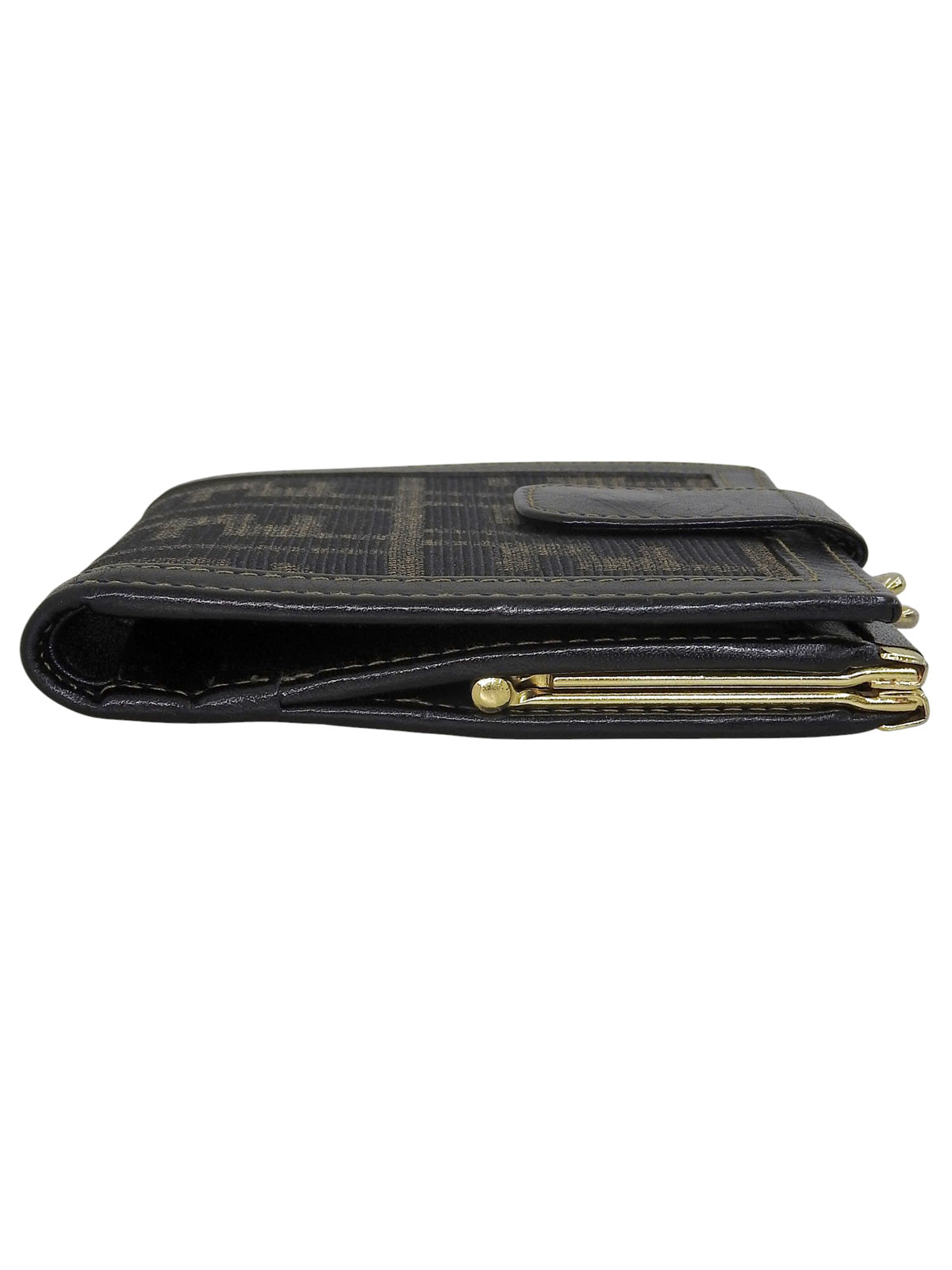 FF Zucca Pattern Clasp Wallet Brown