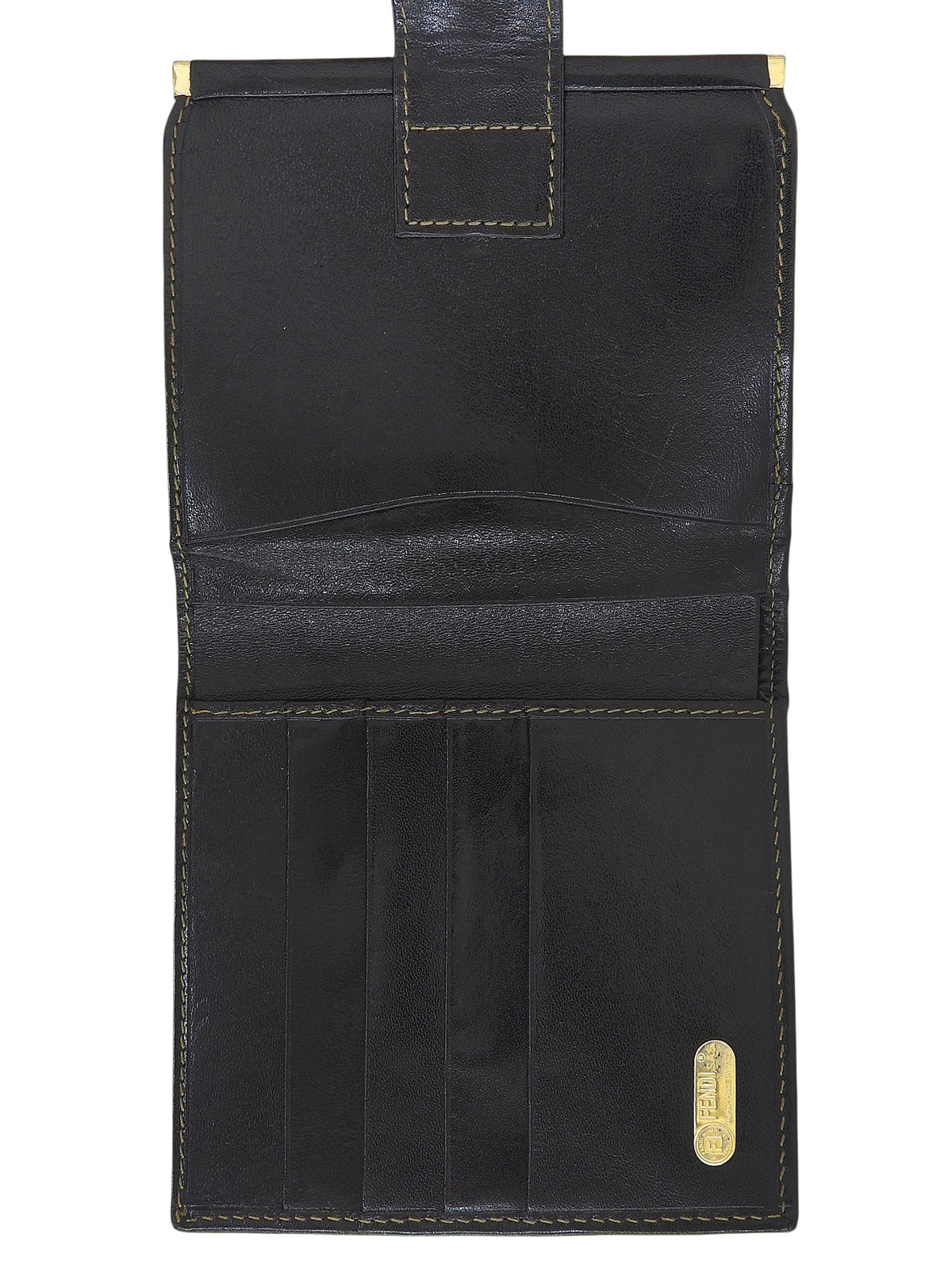 FF Zucca Pattern Clasp Wallet Brown