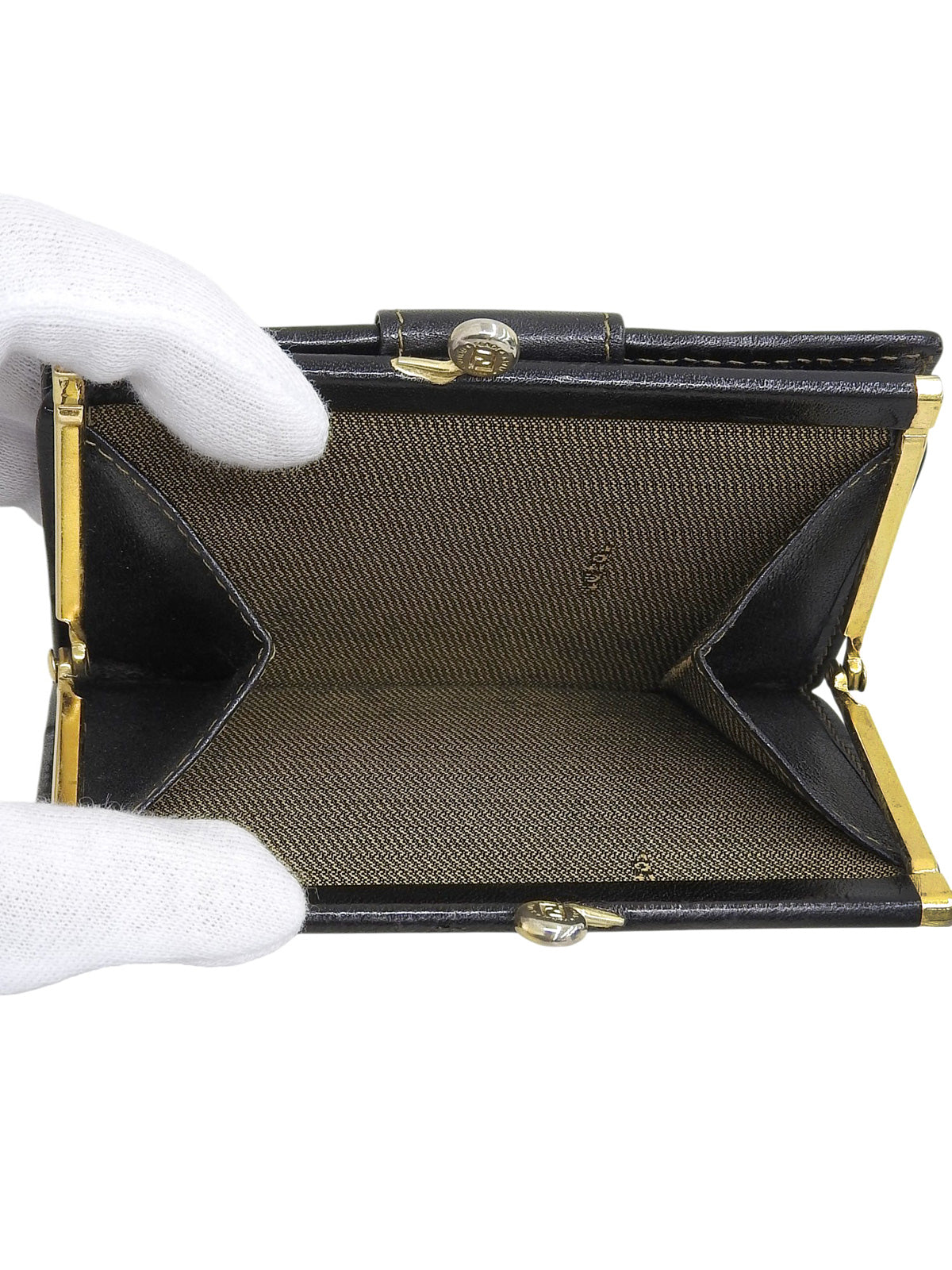 FF Zucca Pattern Clasp Wallet Brown
