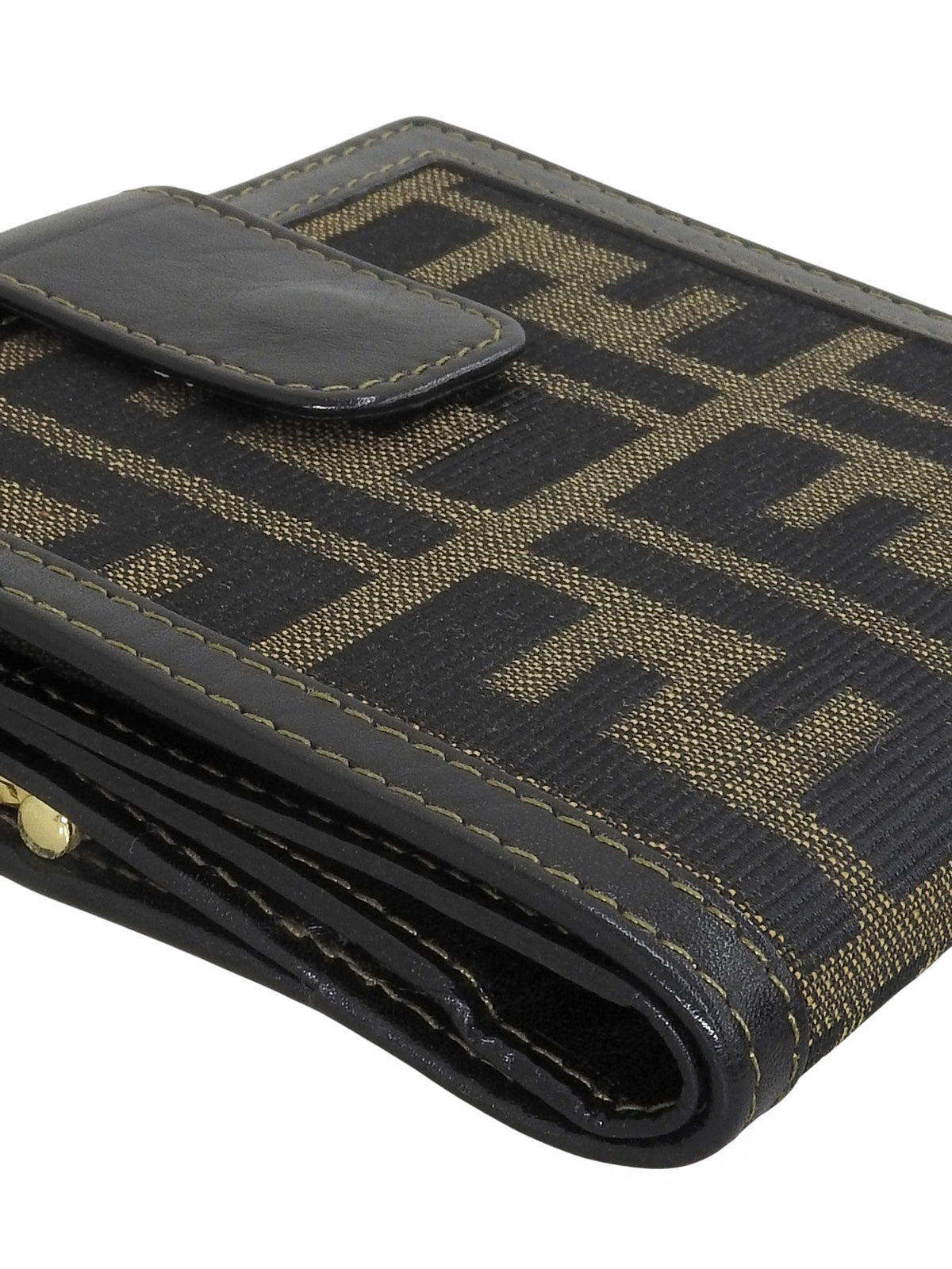 FF Zucca Pattern Clasp Wallet Brown
