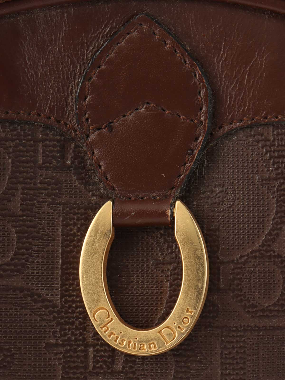 トロッターパターンロゴプレートミニハンドバッグ ブラウン