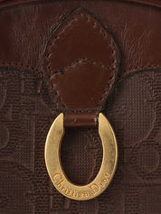 トロッターパターンロゴプレートミニハンドバッグ ブラウン