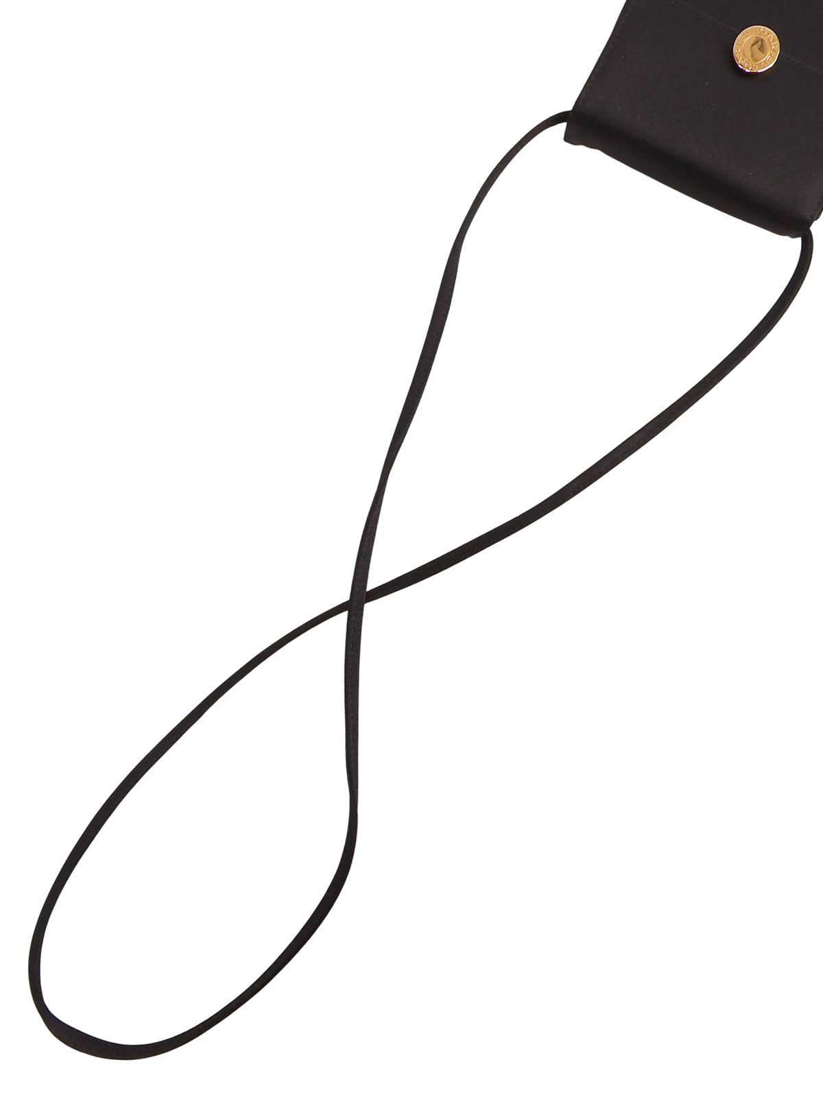 サテンロゴプレートミニショルダーバッグ ブラック