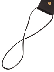 サテンロゴプレートミニショルダーバッグ ブラック