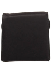 サテンロゴプレートミニショルダーバッグ ブラック