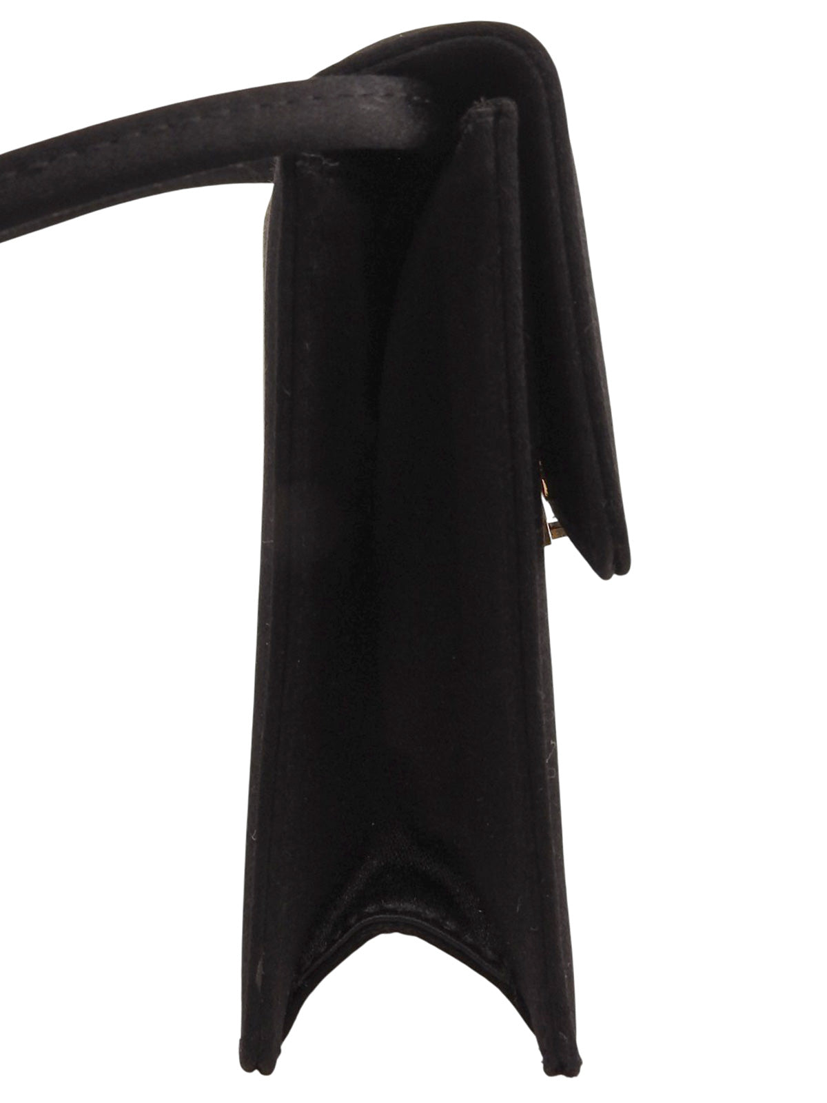 サテンロゴプレートミニショルダーバッグ ブラック