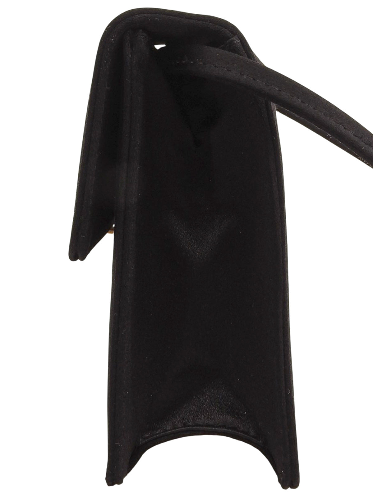 サテンロゴプレートミニショルダーバッグ ブラック