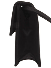 サテンロゴプレートミニショルダーバッグ ブラック