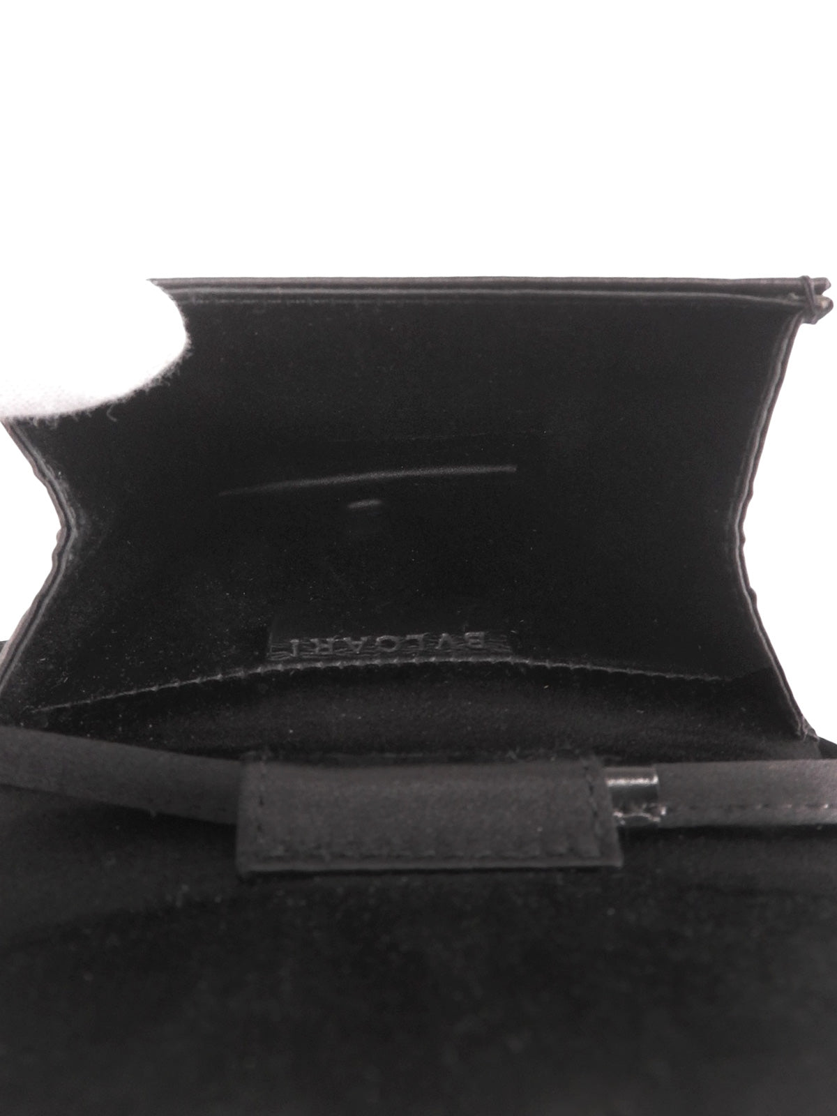 サテンロゴプレートミニショルダーバッグ ブラック