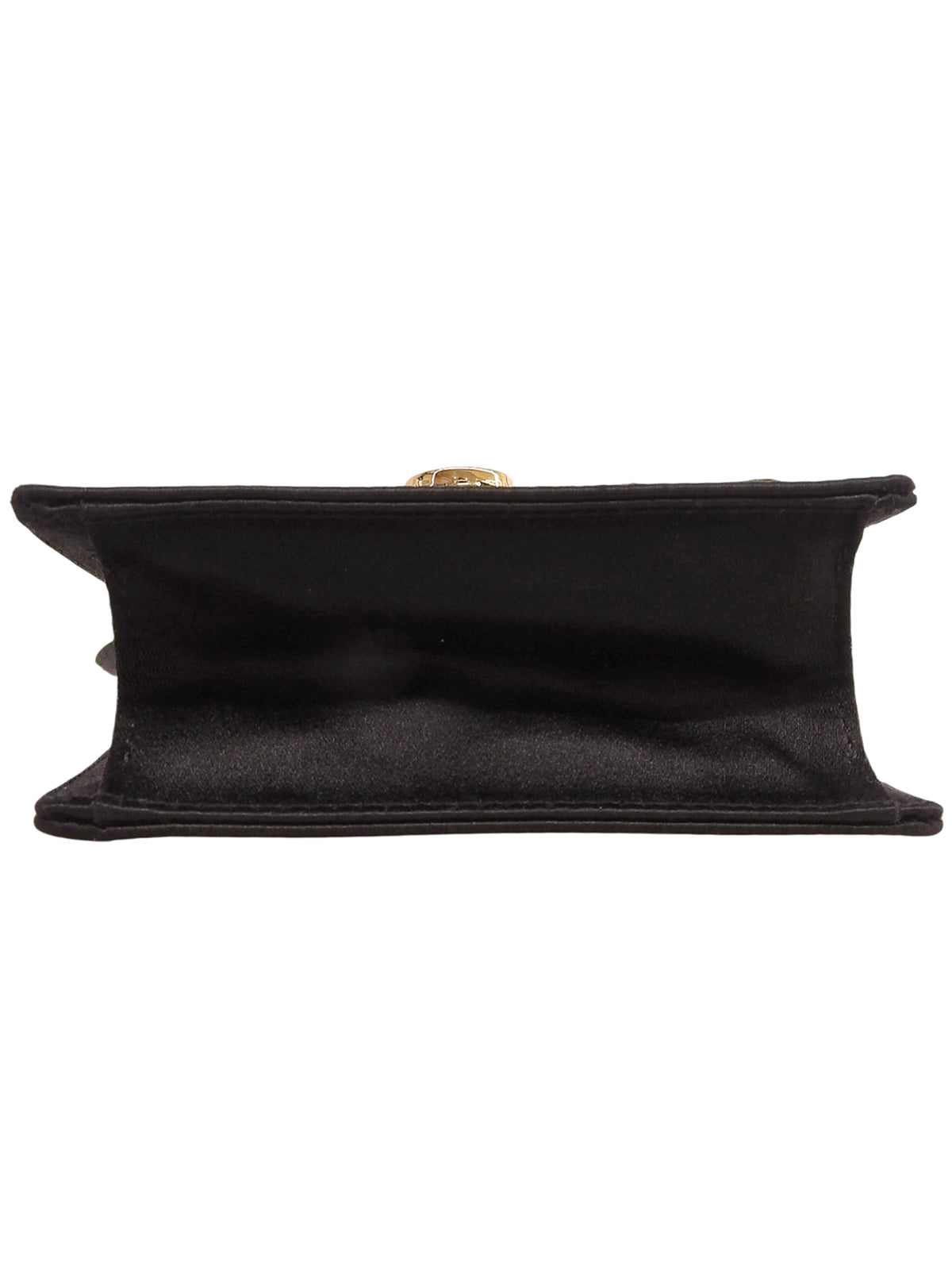 サテンロゴプレートミニショルダーバッグ ブラック