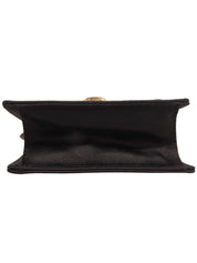 サテンロゴプレートミニショルダーバッグ ブラック
