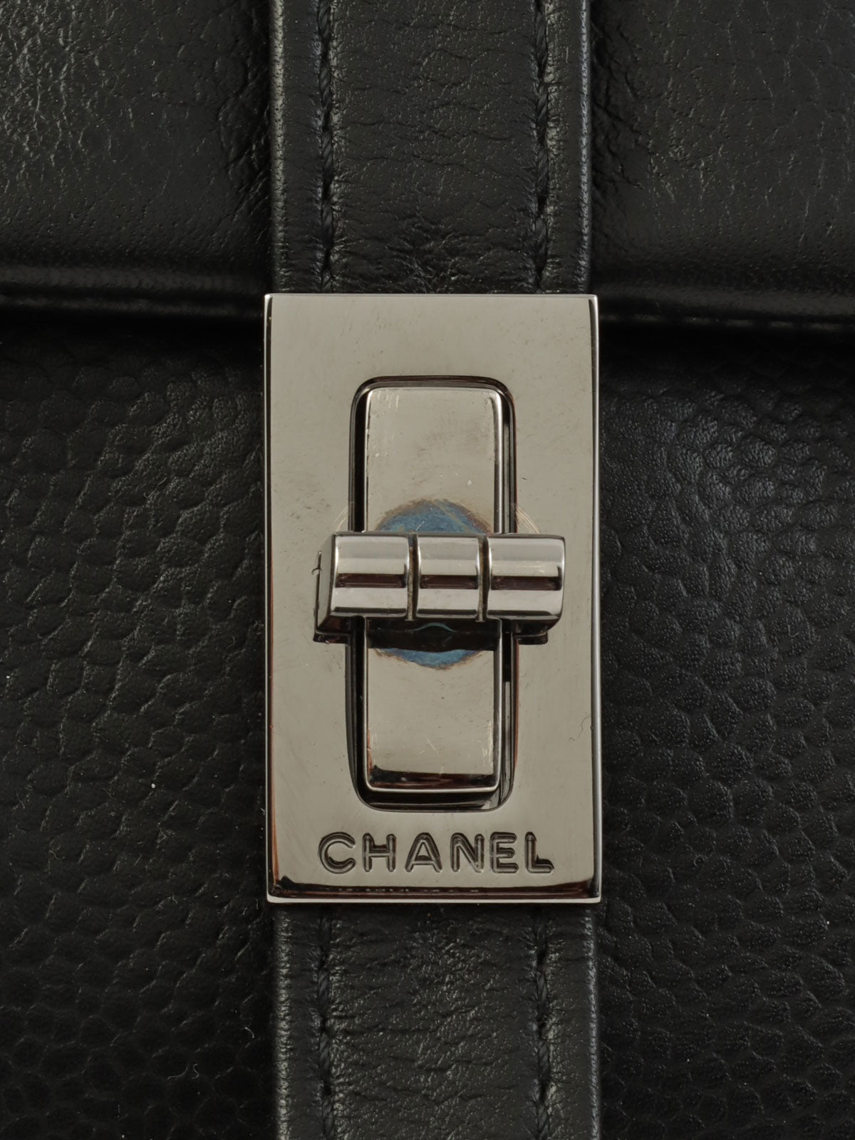 2.55 Turn Lock Chain Shoulder Bag, Black, Made in 2000