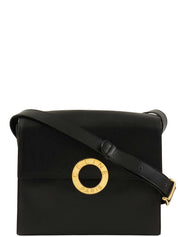 サークルロゴプレートショルダーバッグ　ブラック