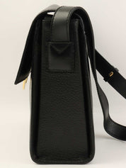 サークルロゴプレートショルダーバッグ　ブラック