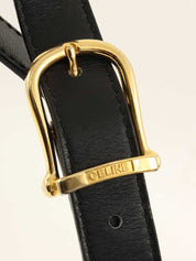 サークルロゴプレートショルダーバッグ　ブラック