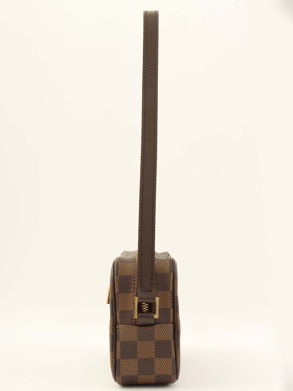 キャンバスダミエポシェットシテ　ブラウン