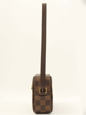 キャンバスダミエポシェットシテ　ブラウン