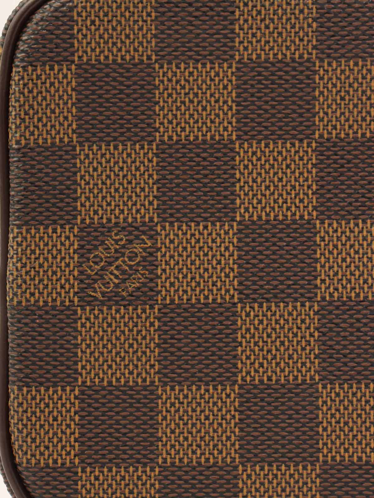 キャンバスダミエポシェットシテ　ブラウン