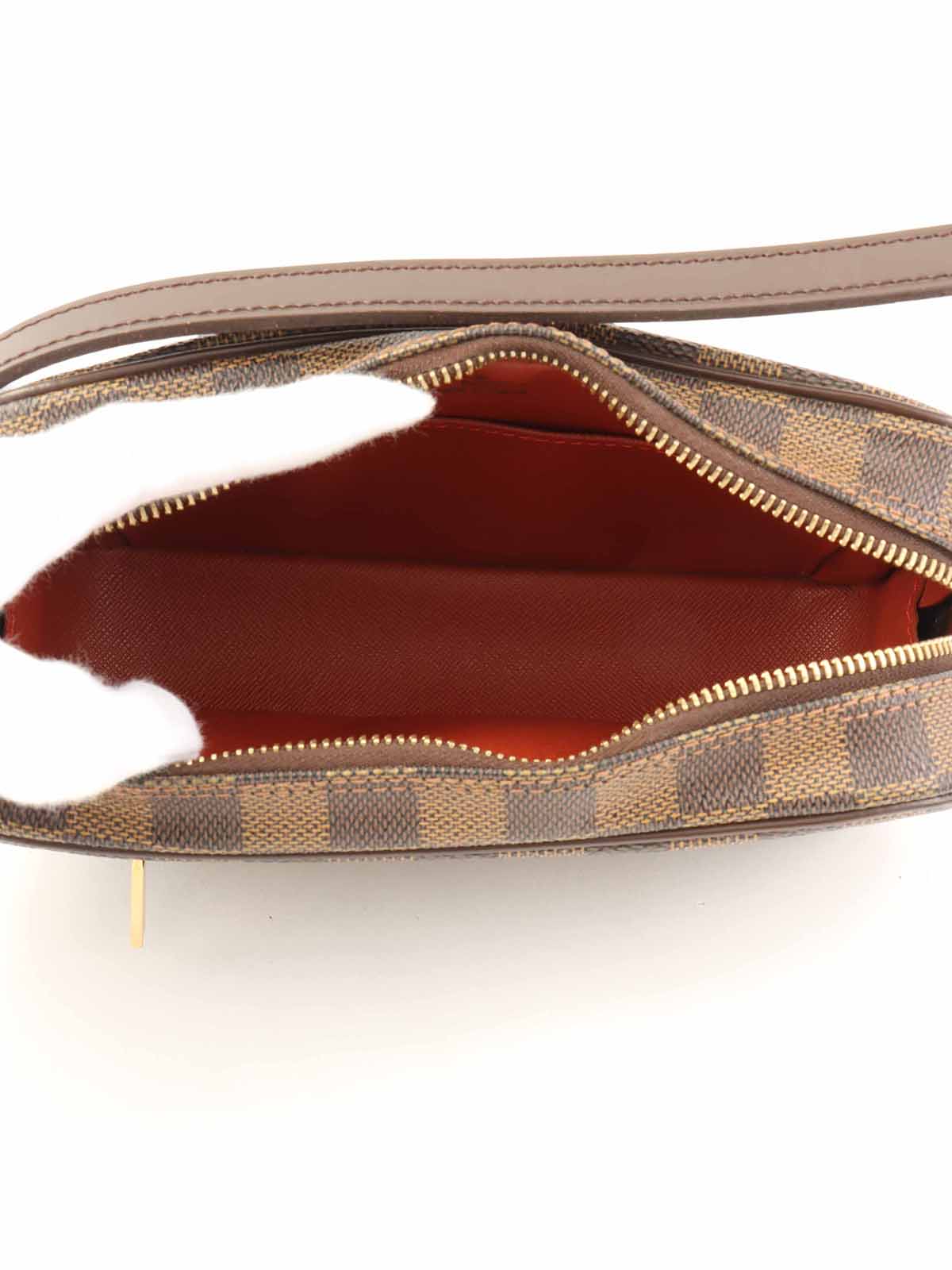 キャンバスダミエポシェットシテ　ブラウン