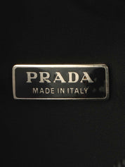 ナイロンロゴプレートハンドバッグ ブラック