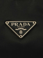 ナイロンロゴプレートハンドバッグ ブラック