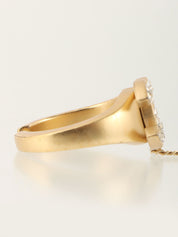 2001年製 CCマークラインストーンリング付きバングル ゴールド