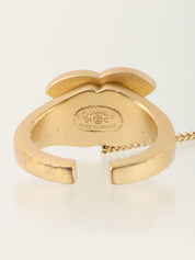 2001年製 CCマークラインストーンリング付きバングル ゴールド