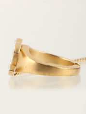 2001 CC mark rhinestone ring with bangle, gold