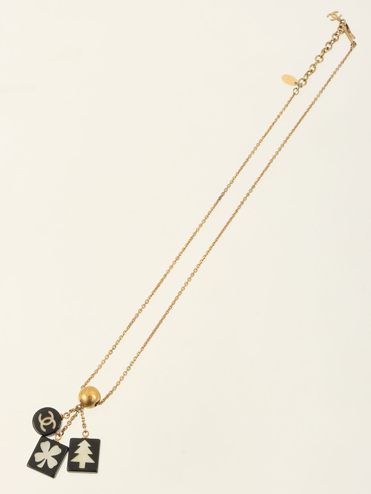 2003 Multi-Motif CC Mark Necklace Gold/Black