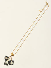 2003 Multi-Motif CC Mark Necklace Gold/Black