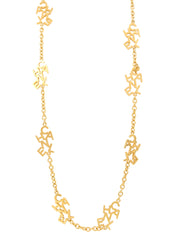 ロゴプレートロングネックレス ゴールド