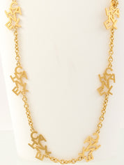 ロゴプレートロングネックレス ゴールド