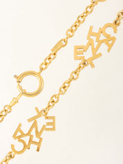 ロゴプレートロングネックレス ゴールド