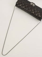 2008 Striped Pattern Matelasse Stitch 2.55 Chain Shoulder Bag in Black