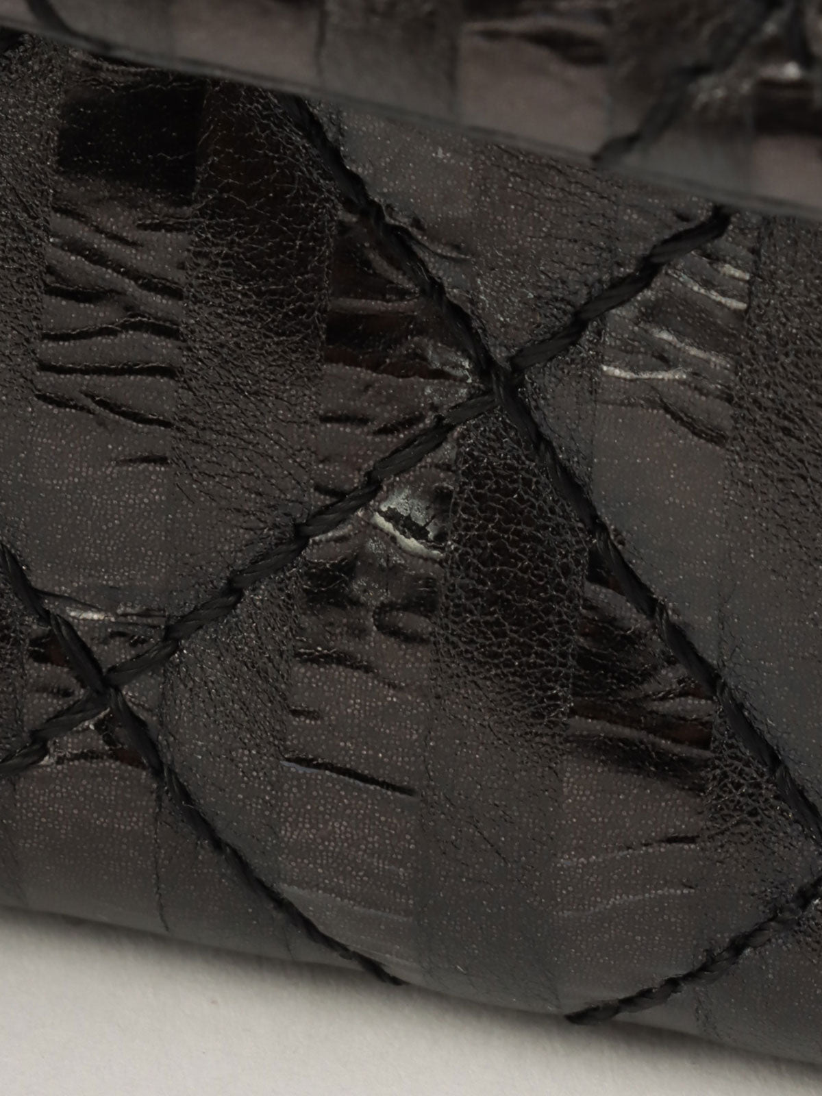 2008 Striped Pattern Matelasse Stitch 2.55 Chain Shoulder Bag in Black