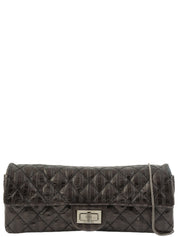 2008 Striped Pattern Matelasse Stitch 2.55 Chain Shoulder Bag in Black