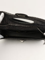 2008 Striped Pattern Matelasse Stitch 2.55 Chain Shoulder Bag in Black