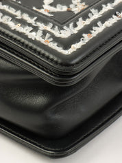 2017 Sequin Boy Chanel Chain Shoulder Bag in Black/White