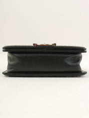 2017款香奈儿亮片链条单肩包，黑色/白色