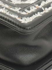 2017 Sequin Boy Chanel Chain Shoulder Bag in Black/White
