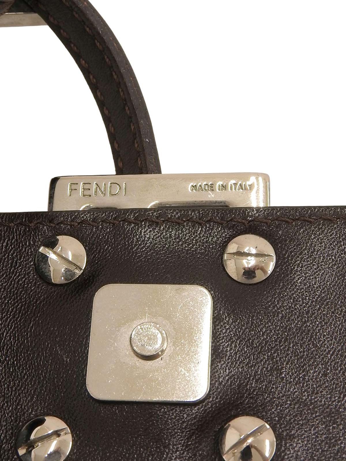 FF Zucca Pattern Mini Croissant Handbag, Brown